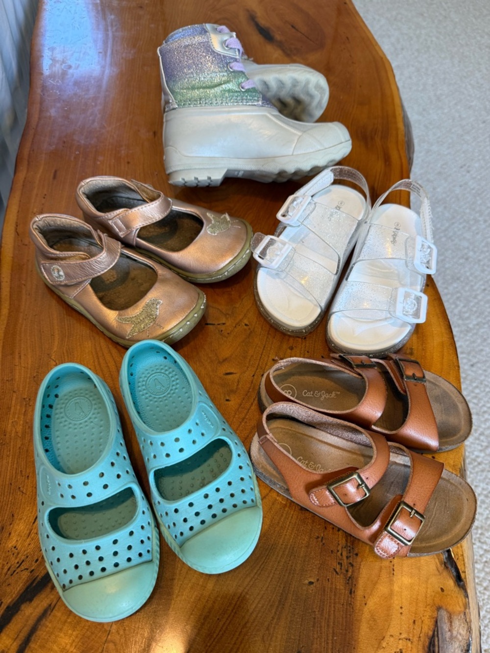 Bundle-5 Pairs Toddler Girl Shoes Sandals 8C: Native,Livie Luca,Sperry, C&J